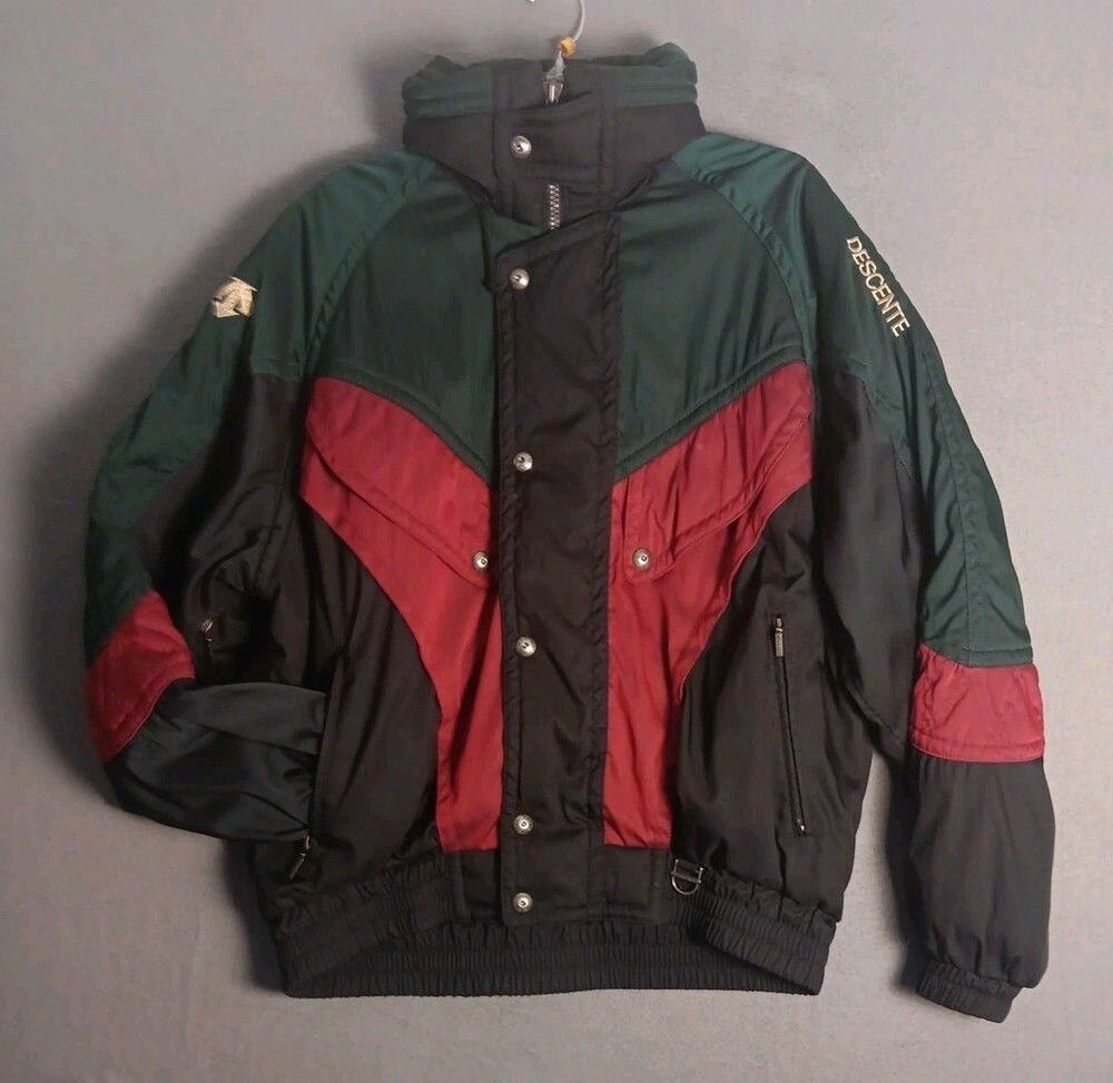 DESCENTE  Ski Snowboard Winter Jacket Hooded Mens XL 90s Nylon Parka Coat VNTG